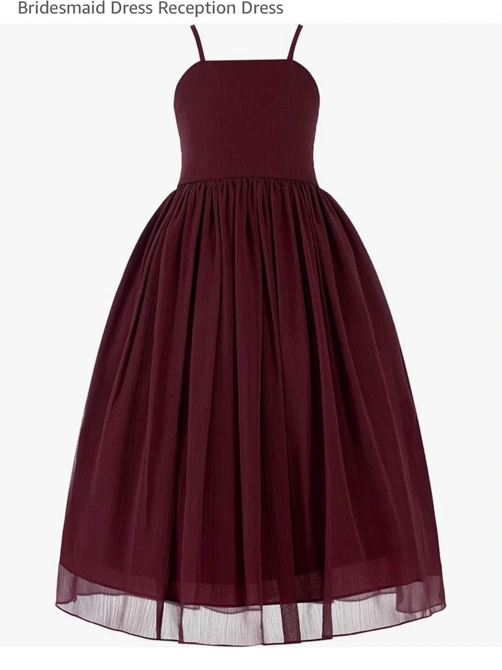 Amazon Girls' Burgundy Spaghetti-Strap Tulle Dress